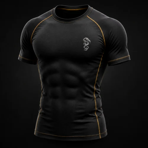 Camiseta de compressão preta Essential manga curta
