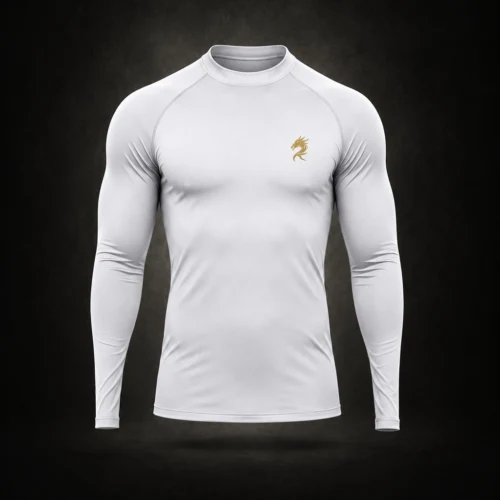Camiseta de compressão branca manga longa KORYU